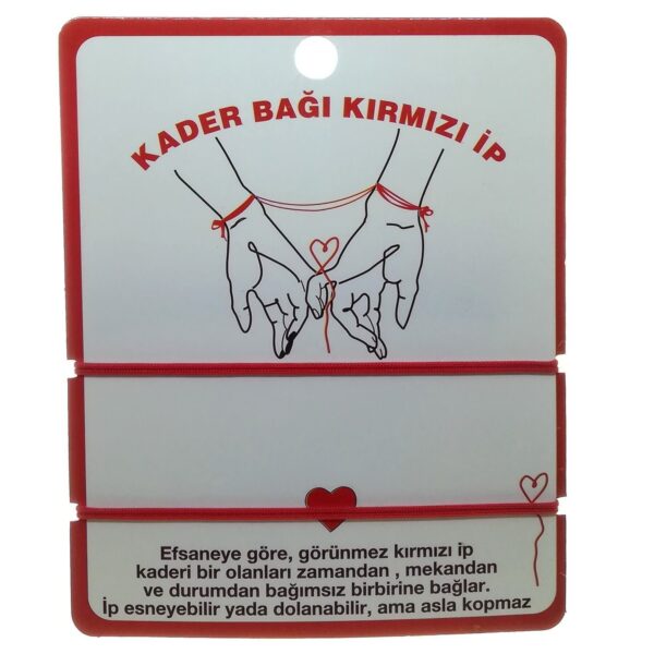 Toptan Altın Renk Kırmızı İp Kader Bağı Arkadaş Şans Bilekliği - 2294 - Görsel 2