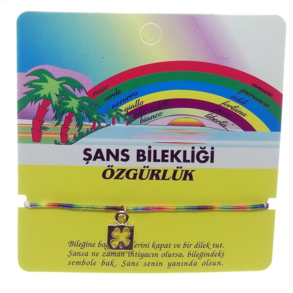 Toptan Altın Renk Karışık Arkadaş Şans Bilekliği - 2293 - Görsel 2