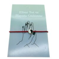 Toptan Altın Renk Kırmızı İp Denge Ying Yang Arkadaş Şans Bilekliği - 2289