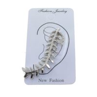 Toptan Gümüş Renk Kılçık Model Taşlı Kıkırdak Küpe - 2380