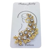 Toptan Altın Renk Taşlı Kıkırdak Küpe - 2371