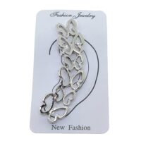 Toptan Gümüş Renk Kelebek Model Taşlı Kıkırdak Küpe - 2373