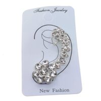 Toptan Gümüş Renk Tırtıl Model Taşlı Kıkırdak Küpe - 2376