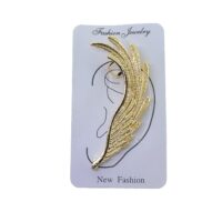 Toptan Altın Renk Kanat Model Taşlı Kıkırdak Küpe - 2391