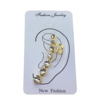 Toptan Altın Renk Sıra Taşlı Kıkırdak Küpe - 2390