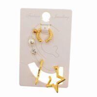 Toptan Altın Renk Kombin Küpe Karışık Model Kıkırdak Küpe - 1811