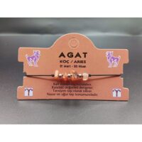 Toptan Doğaltaş Koç Burçu Agat Taşı Burç Bileklik  - 2324