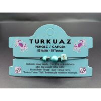 Toptan Doğaltaş Yengeç Burçu Turkuaz Taşı Burç Bileklik  - 2321