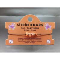 Toptan Doğaltaş Yay Burçu Sitrin Kuars Taşı Burç Bileklik  - 2322