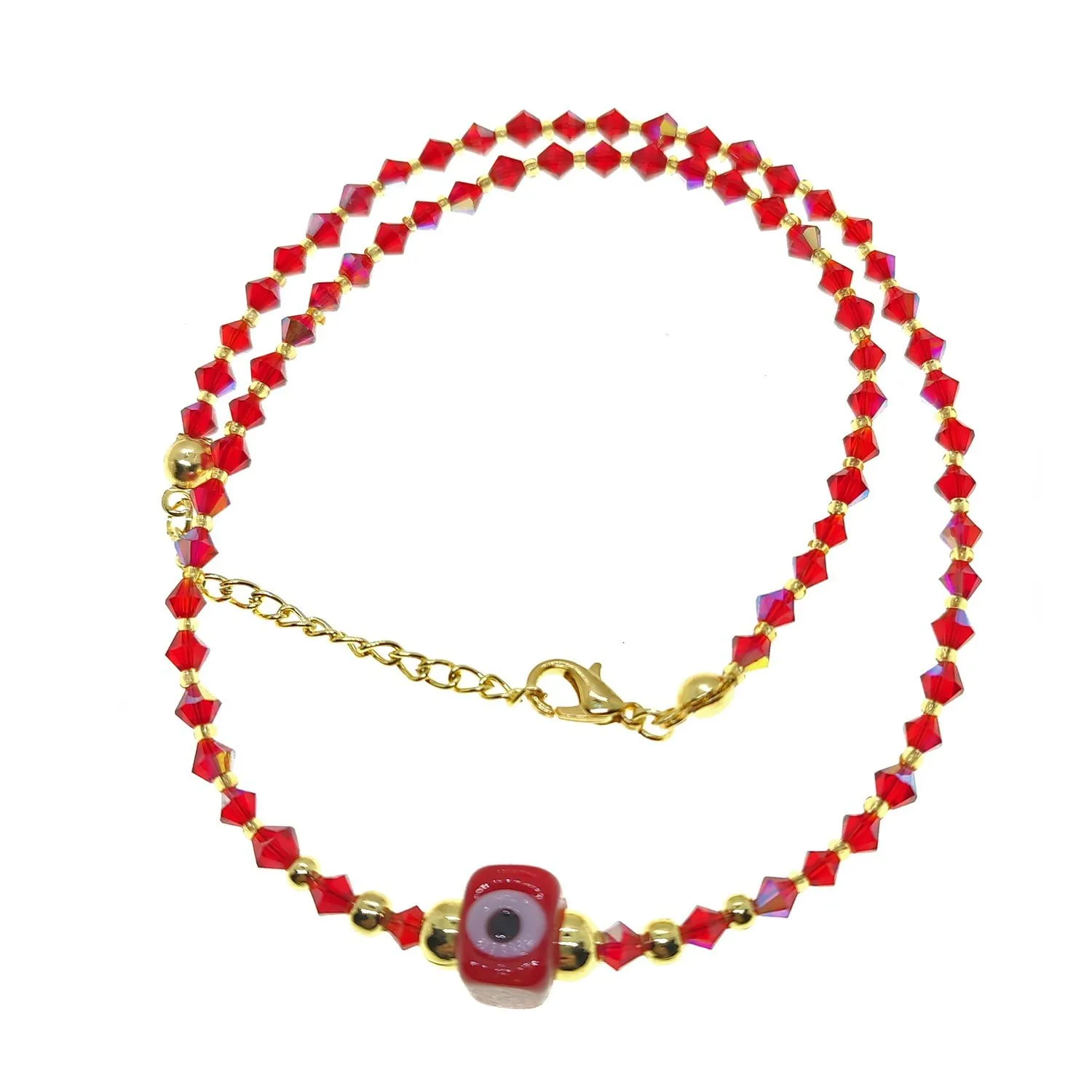 Toptan Altın Renk Kristal Cam Boncuk Karışık Yazlık Kolye - 2155 - Görsel 5