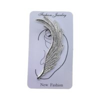 Toptan Gümüş Renk Kanat Model Taşlı Kıkırdak Küpe - 2392