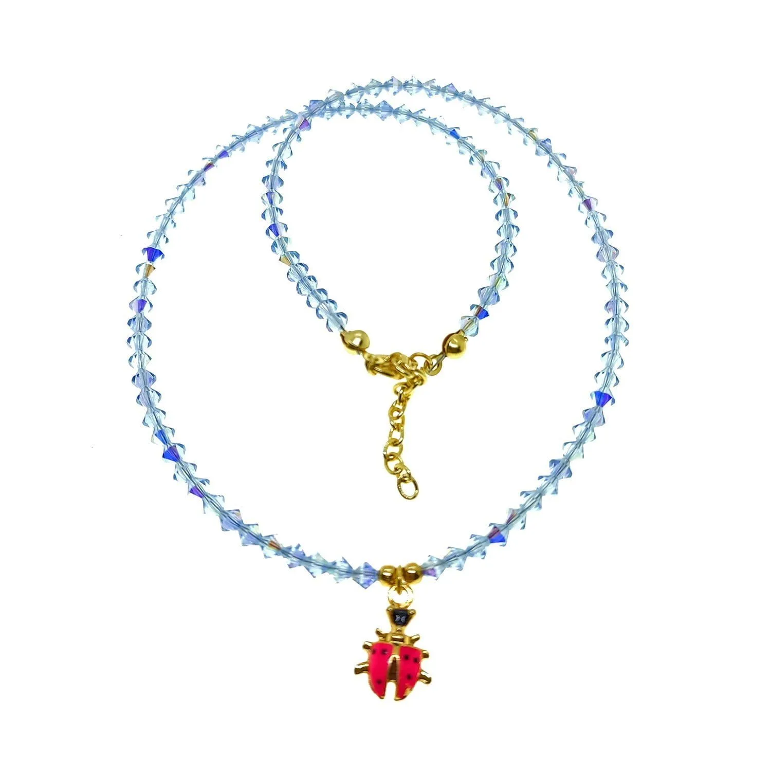 Toptan Altın Renk Kristal Cam Boncuk Karışık Yazlık Kolye - 2155 - Görsel 10