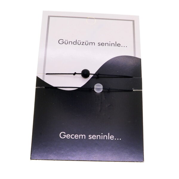 Toptan Altın Renk Gündüz Gece  Arkadaş Şans Bilekliği - 2689 - Görsel 4