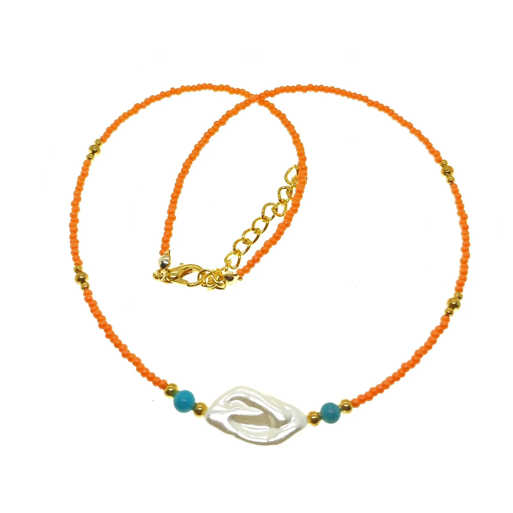 Toptan Altın Renk Kum Boncuk Karışık Yazlık Kolye - 2156 6 Toptan Altın Renk Kum Boncuk Karışık Yazlık Kolye - 2156 - Görsel 4