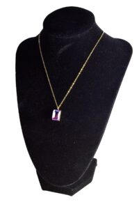 Alternative view of Toptan Altın Renk Dikdörtgen Çelik Kolye - 2431