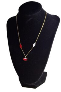 Toptan Altın Renk Balık Çelik Kolye - 2422