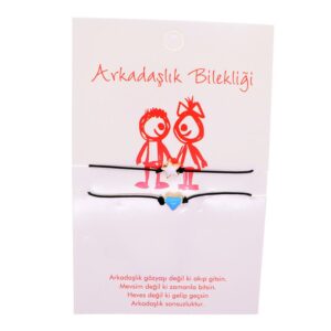 Toptan Altın Renk Yıldız Kalp  Arkadaş Şans Bilekliği - 2688