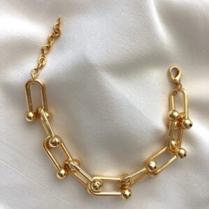 Toptan Kadın Premium Kalite Blanca Tifany Gold Zincir Bileklik