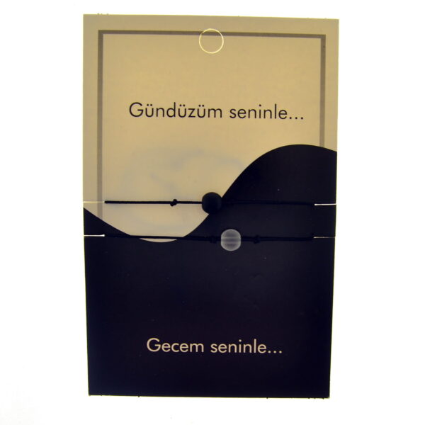 Toptan Altın Renk Gündüz Gece  Arkadaş Şans Bilekliği - 2689 - Görsel 3