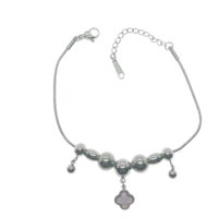 Toptan Gümüş Renk Sallantılı Artı  Pandora Çelik Bileklik - 2596