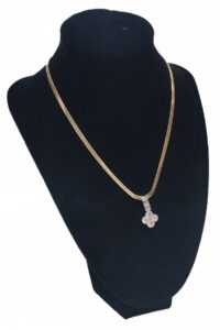 Toptan Altın Renk İtalyan Yonca Çelik Kolye - 2522