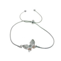 Toptan Gümüş Renk Kelebek Asansör Çelik Bileklik - 2598