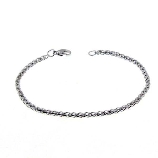 Toptan Gümüş Renk Chavin Angelus Lufigo Unisex Erkek Çelik Zincir  Çelik Bileklik - 2803 - Görsel 3