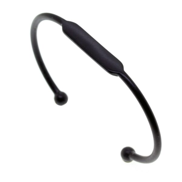 Toptan Mat Siyah Renk Spotify Unisex Baskısız Yazı Yazılabilir Bileklik Kelepçe - 2809 - Görsel 2
