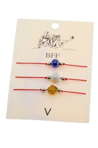 Toptan Üç Renk Kırmızı İp  Seramik Arkadaş Bilekliği - 2886