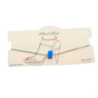 Toptan Gümüş Renk Sf Zincir Bodrum Boncuk Detaylı Çelik Halhal - 2904