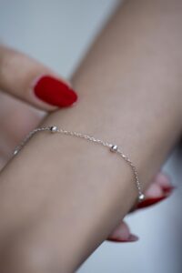 Toptan Gümüş Renk Kadın Silver Renk Top Zincir Bileklik - 2907