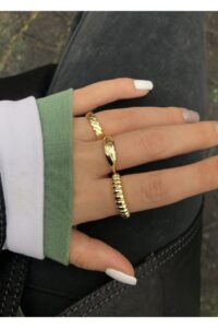 Toptan Altın Renk Zirkon Kalp 3 Lü Yüzük 10 Lu Eklem Ve Çizgili Kalp Kombin Yüzük Seti - 2917 8 f368c627d7c940ee8828c0cf776c055c-toptan taki