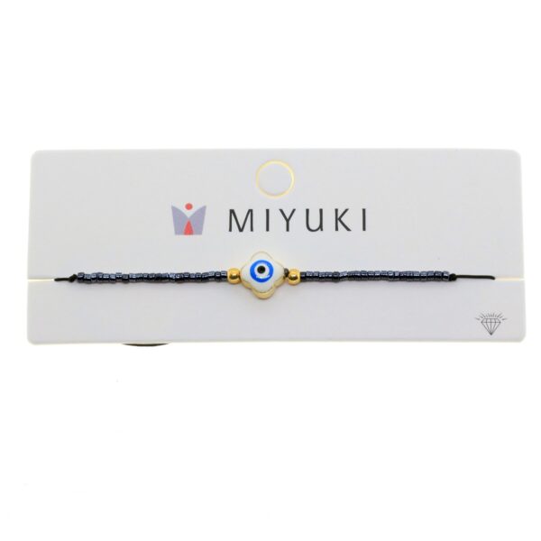 Toptan Altın Renk Beyaz Mineli One Craft Model Miyuki Bileklik - 2953 - Görsel 2