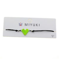 Toptan Altın Renk Yeşil Kalp Model Miyuki Bileklik - 2941