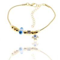 Toptan Altın Renk Beyaz Kuş Pandora Zirkon Bileklik - 2967