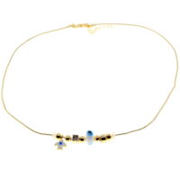 Toptan Altın Renk Beyaz Kuş Pandora Model Zirkon Kolye  - 3006