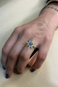 Toptan Altın Renk Kutup Yıldızı Gezegen Zirkon Çelik Ayarlanabilir Vip Solmaz Kararmaz Çelik Yüzük - 3078