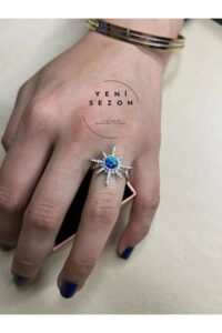 Toptan Gümüş Renk Kutup Yıldızı Gezegen Model Zirkon Ayarlanabilir Vip Solmaz Kararmaz Çelik Yüzük - 3051