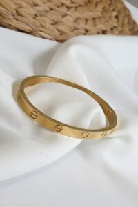 Toptan Unisex Alaşım kartier Kelepçe Bileklik Altın
