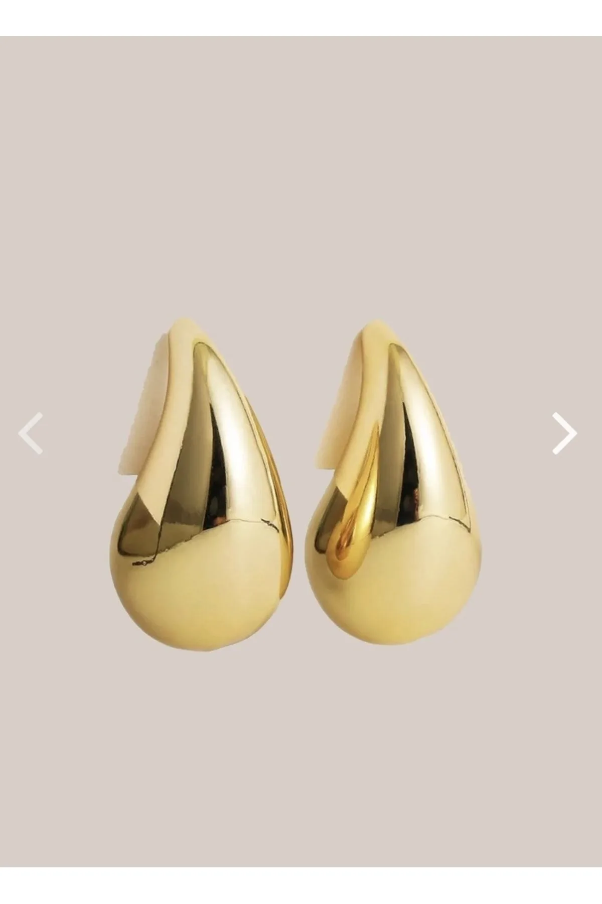 Toptan Altın Renk Göz Yaşı Bottega Küpe Kadın Damla Küpe Vip Kararmaz Solmaz Çelik Küpe - 3013 - Görsel 5