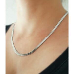 Toptan Gümüş Renk 4 Mm. İtalyan Kolye 45 Cm. Zincir Vip Kararmaz Solmaz Çelik Kolye - 187