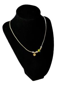 Toptan Altın Renk Sarı Mineli Kalp Pandora Model Zirkon Kolye  - 2761