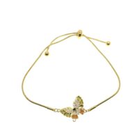 Toptan Altın Renk Kelebek  Asansör Çelik Bileklik - 2606