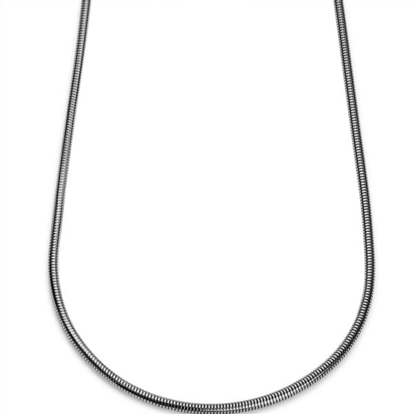 Toptan Gümüş Renk Unisex Snake Zincir (4 mm) 60 cm. Çelik Kolye- 3141 - Görsel 3