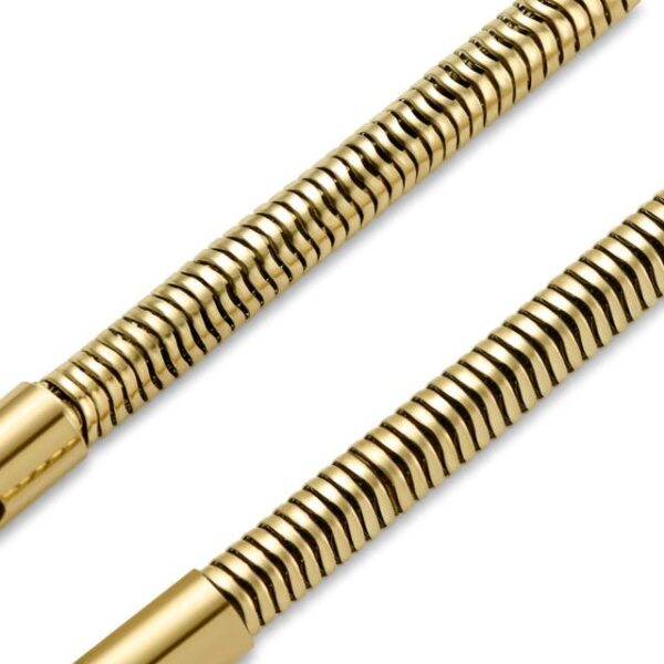 Toptan Altın Renk Unisex Snake Zincir (4 mm) Çelik Bileklik - 3138 - Görsel 3