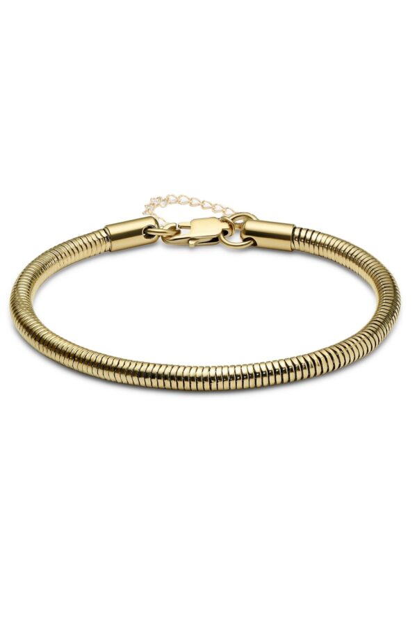Toptan Altın Renk Unisex Snake Zincir (4 mm) 60 cm. Çelik Kolye & Bileklik Set Vip Çelik Set - 3142 - Görsel 3