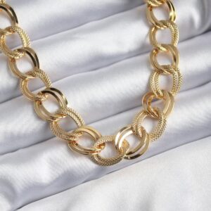 Toptan Altın Renk Samanyolu Zincir Çelik Choker Kolye  - 3134
