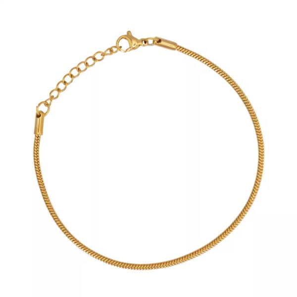 Toptan Altın Renk Unisex Snake Zincir (2 mm) Çelik Bileklik - 3139 - Görsel 3