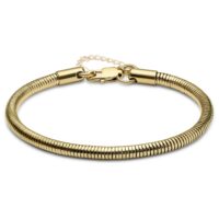 Toptan Altın Renk Unisex Snake Zincir (4 mm) Çelik Bileklik - 3138
