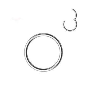 Toptan Gümüş Renk Paslanmaz Kararmaz Cerrahi Çelik Tam Halka Kıkırdak Tragus Helix Çelik Piercing - 3172